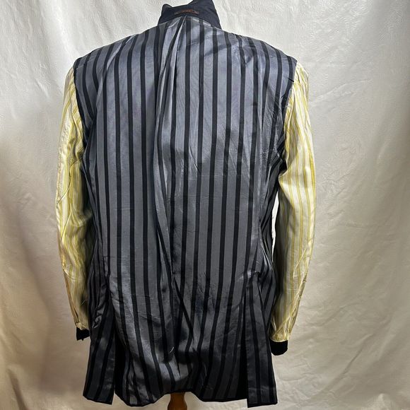 Etro Milano Italy Sz 52 IT 42 US Navy Blue 100 % Wool Jacket Blazer FLAW - Picture 16 of 16